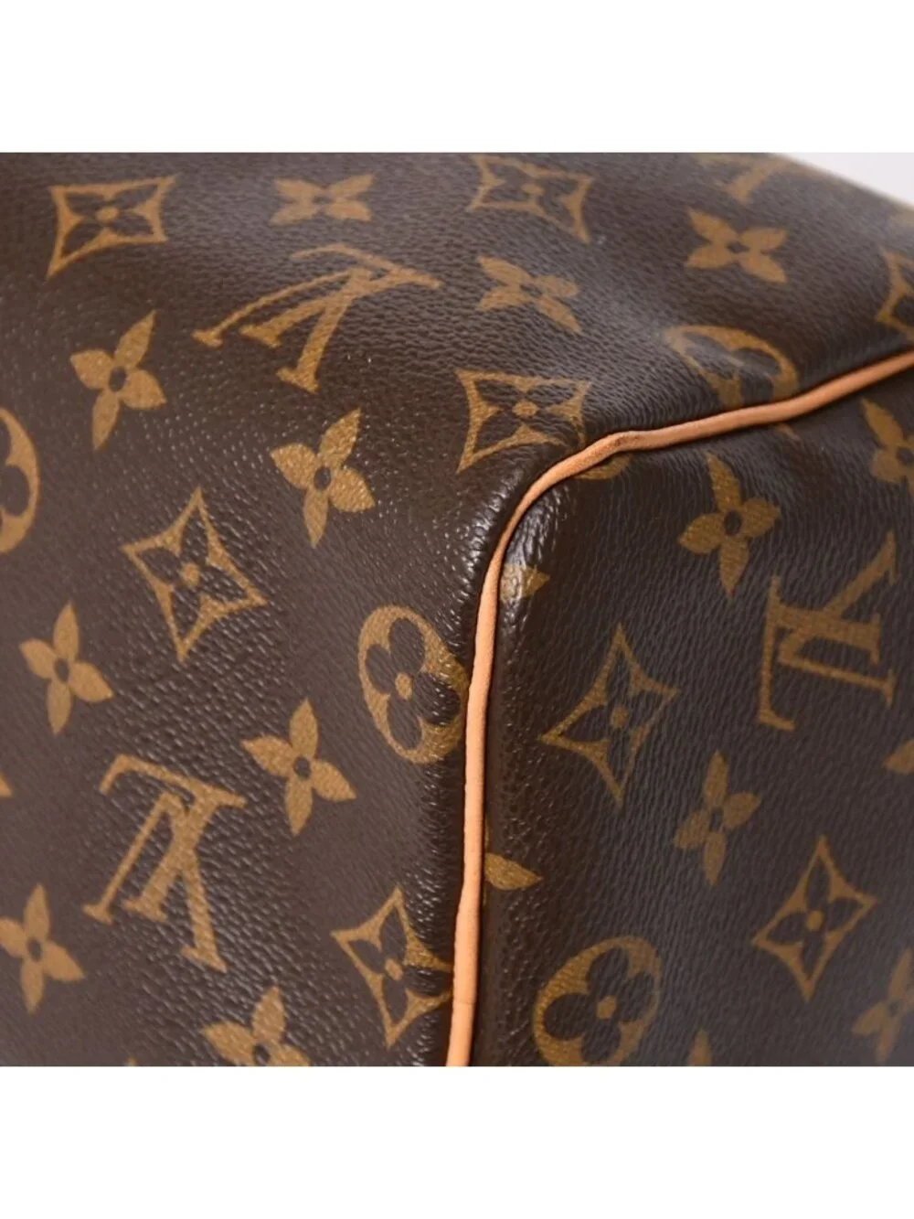 Louis Vuitton Speedy 25 Handbag Monogram Leather Brown Gold